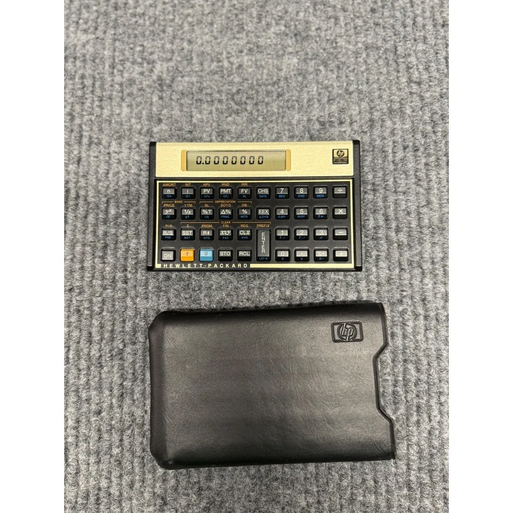 HP 12C Financial Calculator Hewlett Packard Gold Programmable‎ RPN with Case